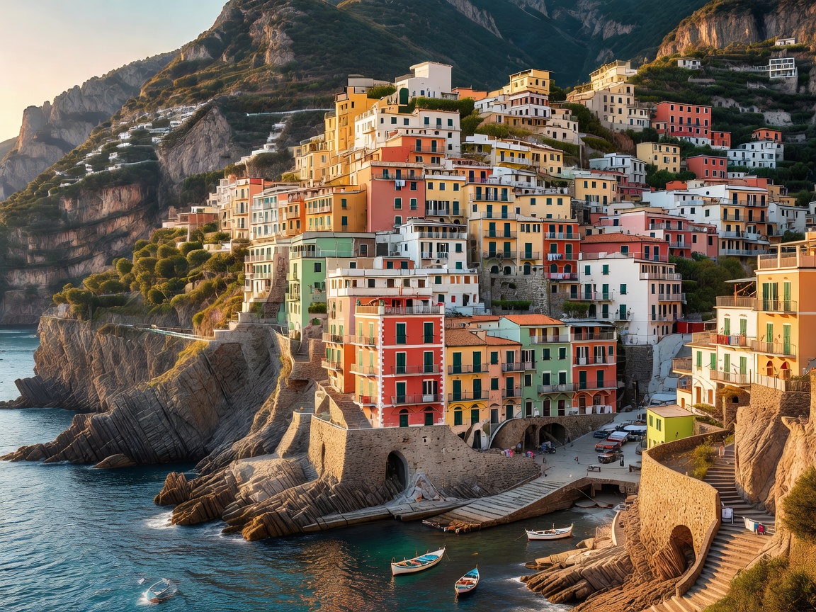 Amalfi Coast Cliffside Village Italy