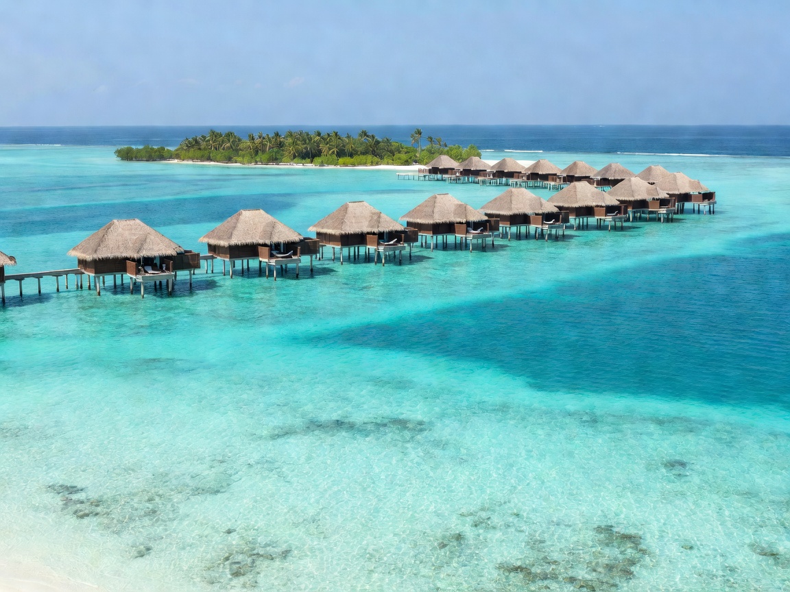 Baa Atoll Maldives turquoise lagoon with overwater villas