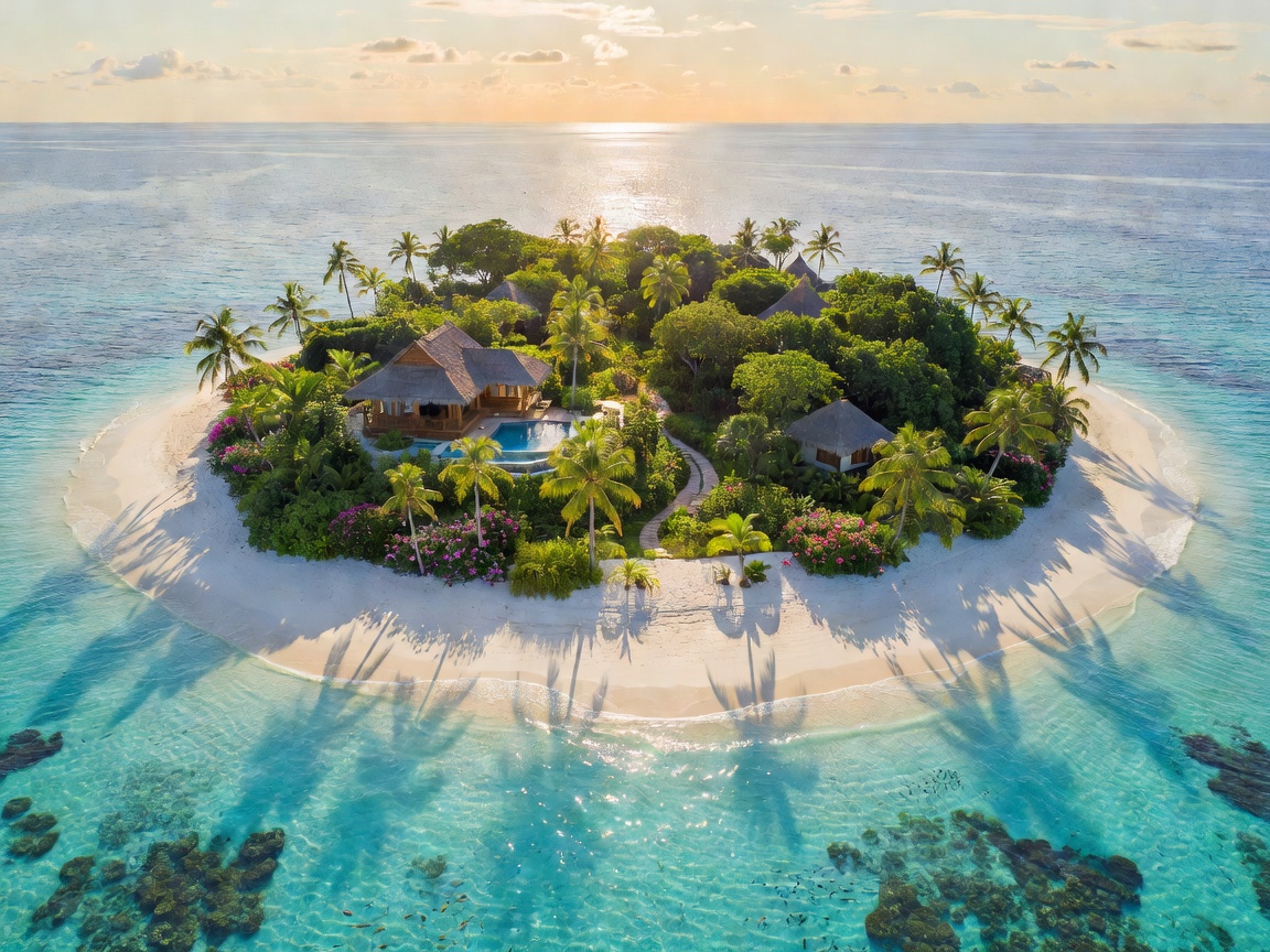 Private Island Sanctuary Aerial View